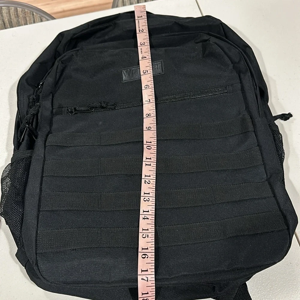 Wrangler Black Tactical Backpack with Durable Design
